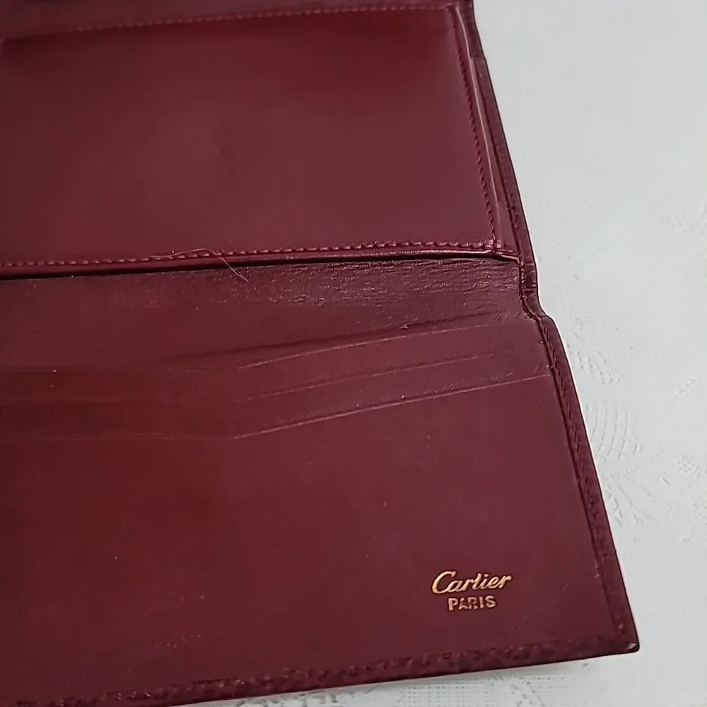 CARTIER MUST CLASP TRI-FOLD WALLET CLASP CLOSURE COMPACT WALLET